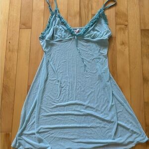 Light Blue Polkadots Sheer Sleeveless Nightgown/Lingerie Dress